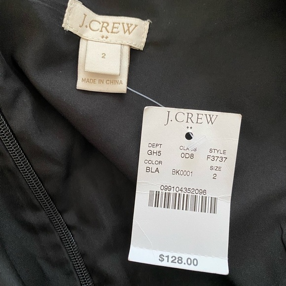 NWT J. Crew Factory Black Wool Blend Sheath Dress, Size 2, Lined Career Workwear - Picture 3 of 9